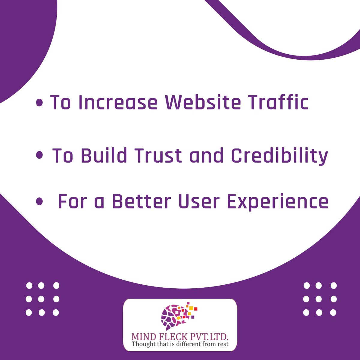 MindFleck's tweet photo. SEO is the practice of increasing the quantity and quality of traffic to your website through organic search.

Contact Us
Phone: +91- 9620330099
DM: hello@mindfleck.com
For More Details:
https://t.co/sK9enmnXwQ

#seo #digitalmarketing #marketing #mindfleckpvtltd https://t.co/DolFjiLHnN