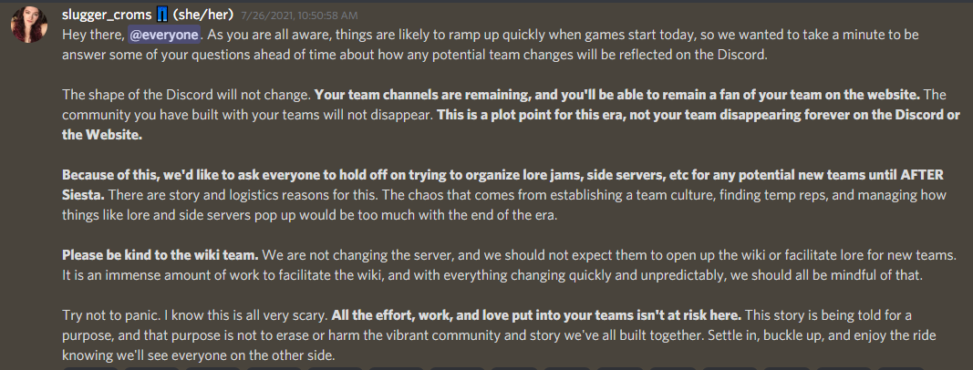 OOC: Transferring this PSA from discord!