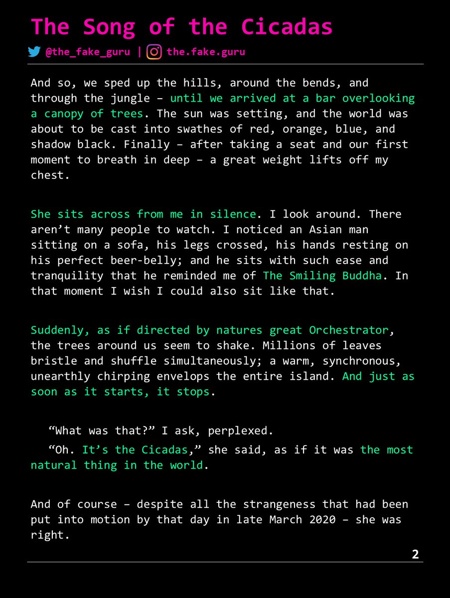 the_fake_guru's tweet photo. In March 2020, we were pinned down in Thailand when COVID began. It was a special time. 🌴🌴
#ship30for30 #stillshipping #fiction #flashfiction #redesign
I've redesigned the format! I'd love to hear your thoughts on the color scheme and the structure! Thank you!! ❤️ https://t.co/eIx9UzBlqp