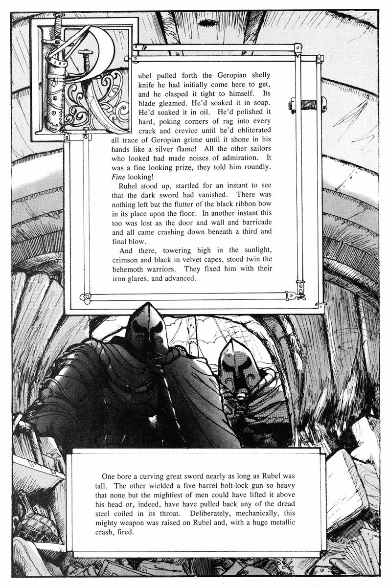 MichaelAlexPen's tweet image. Thieves and Kings by Mark Oakley.

&quot;Thieves &amp;amp; Kings is distinct from most other comics in that the creator makes extensive use of illustrated story pages in addition to the traditional sequential art found in most comics.&quot;

Effortlessly switches from prose to sequentials.