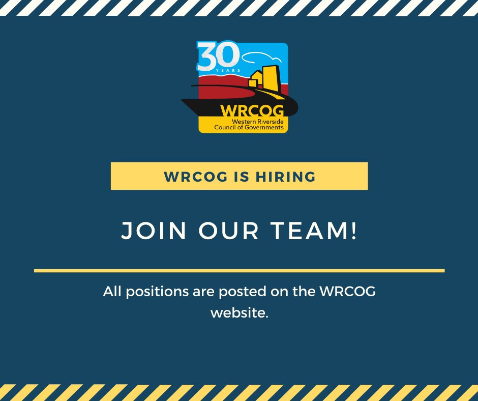 WRCOG is #hiring for multiple #jobopportunities! Check out all of the available positions on our website: wrcog.us/219/Work-at-WR… #jobs #recruitment