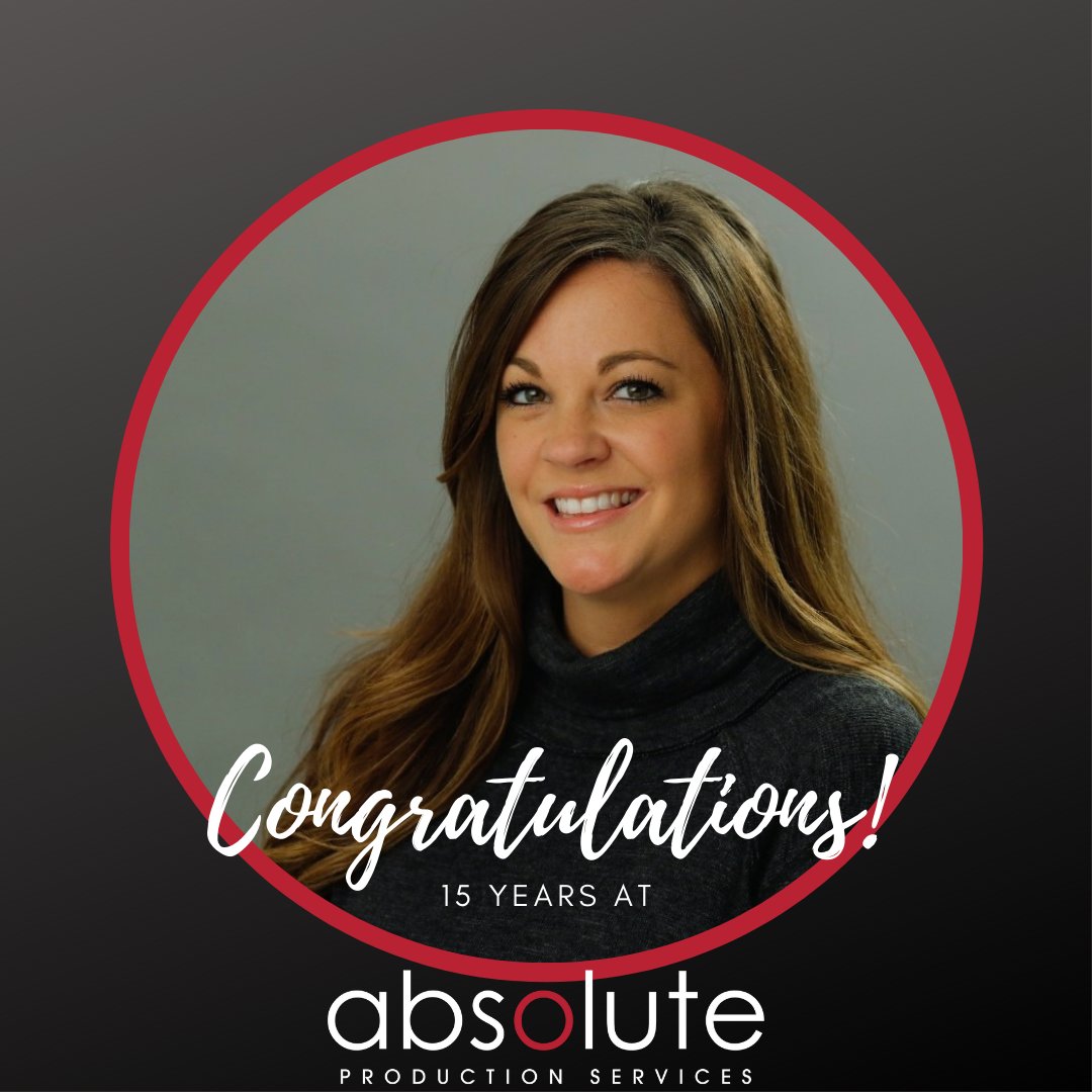 absolutepros's tweet photo. We’d like to give a huge kudos to Natalie on her 15 year anniversary here at Absolute Production Services. We can’t thank her enough for her leadership, tenacity, and hard work, and we can’t imagine Absolute without her! Help us congratulate Natalie on this milestone anniversary! https://t.co/YofZ62KnWY