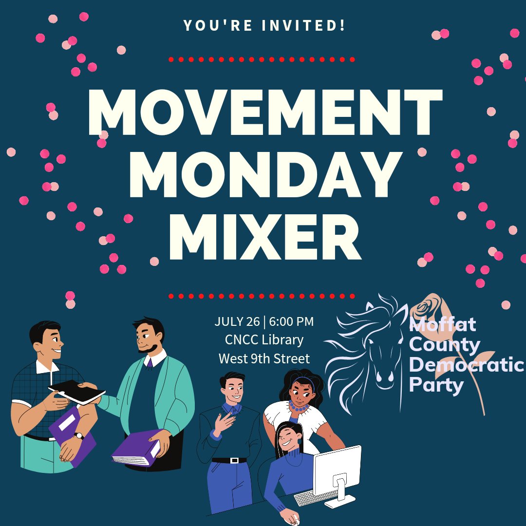 MoffatDems's tweet photo. Tonight! #ThingsToDo
General Interest Meeting and #Mixer!
#CraigColorado #MoffatCounty #RebuildBackStrongerMoffat #BuildBackStrongerCO #BuildBackBetter #COComeback #colorado #copolitics https://t.co/X23kf5Jv5b