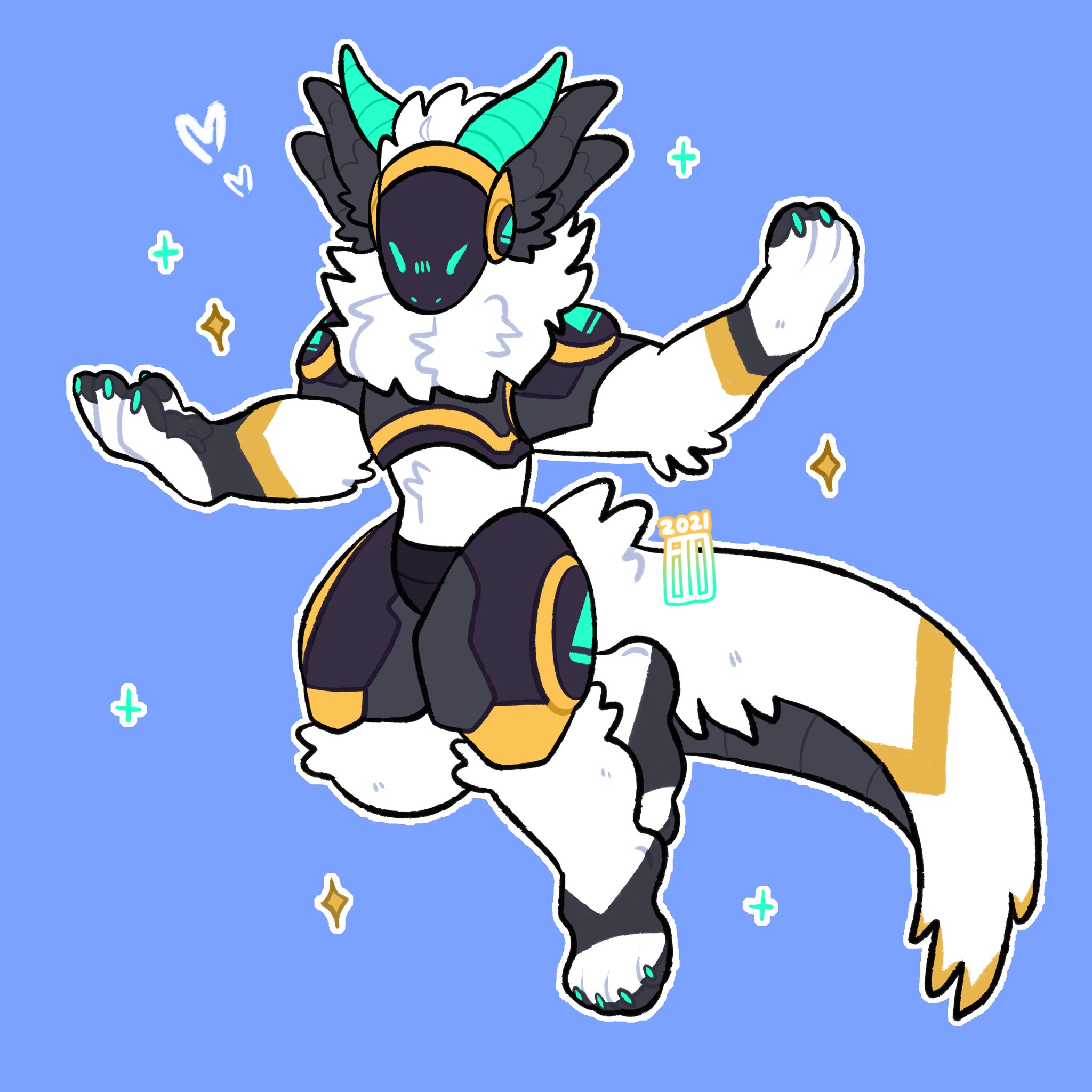 Flowfell on X: Pet your nearest protogen Shaded fullbody