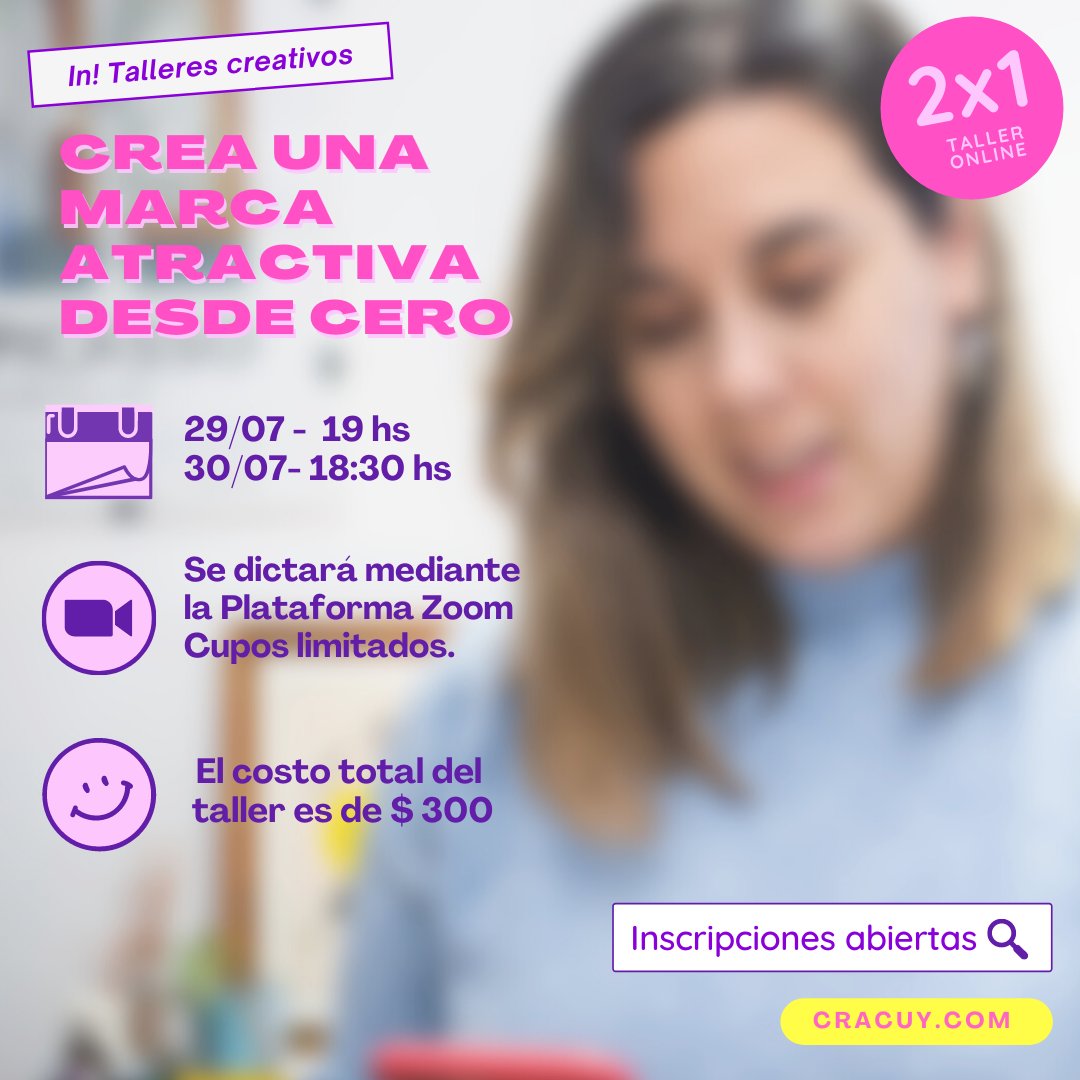 Cracuy's tweet photo. PROMO AMISTAD !!!💜💜
Tenemos una novedad para contarles !!! si se inscriben a nuestro nuevo taller junto a otra persona solo 1 paga el costo total 🙀
Info e inscripciones 👇
https://t.co/lQ8wUQIGBS

#brandingdesign  #digitalbranding #logobranding 
#brandingidentity https://t.co/hwZUdNdgm0
