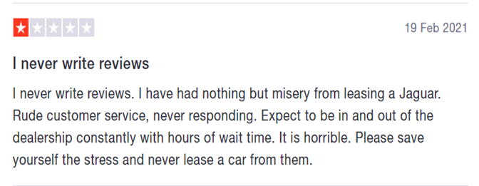 #MondayMotivation here at Rip Off Jaguar Land Rover! We thought we would start the week with another customer review, once again shocking quality and service. 

#RipOffLandRover #NeverBuyALAndRover #PoorService #PoorQuality #1StarReview #Expensive #NeverAgain
