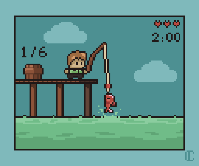 CornaPix's tweet photo. A fishing #MiniGame for @Pixel_Dailies 

#pixel_dailies #pixelart #aseprite https://t.co/lmi7mAXc1x