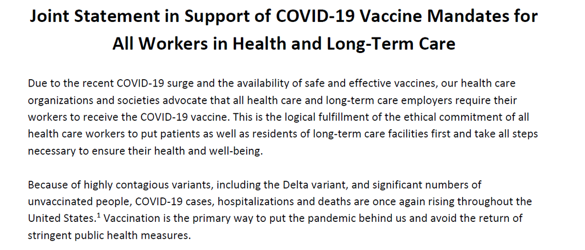 ACPM_HQ's tweet photo. ACPM is proud to join 50+ major health care professional organizations &amp; societies in calling for mandatory #COVID19 vaccination for all health care workers. The vaccine is safe, effective, and our best tool for ending the pandemic.  Full joint statement: https://t.co/5lcvlxyjPT https://t.co/QIWhj5Lpvw