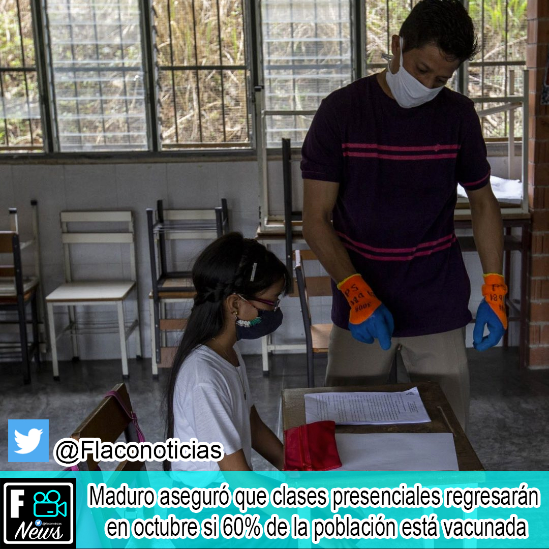 flaconoticias's tweet photo. «En agosto y septiembre será la llegada de las vacunas para en octubre haber avanzado al 60% de la vacunación y volver a las clases presenciales», señaló durante una alocución. https://t.co/oJeyYIuVuE