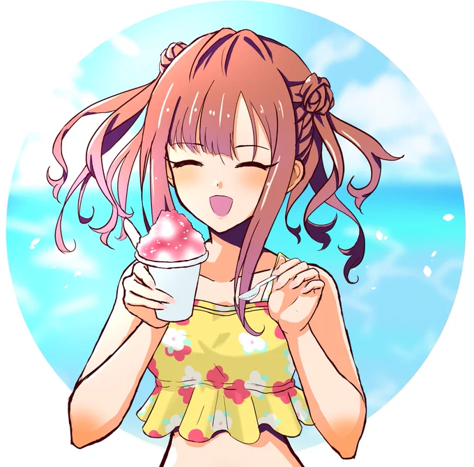 一緒にカキ氷を食べましょう♫
#水本ゆかり 