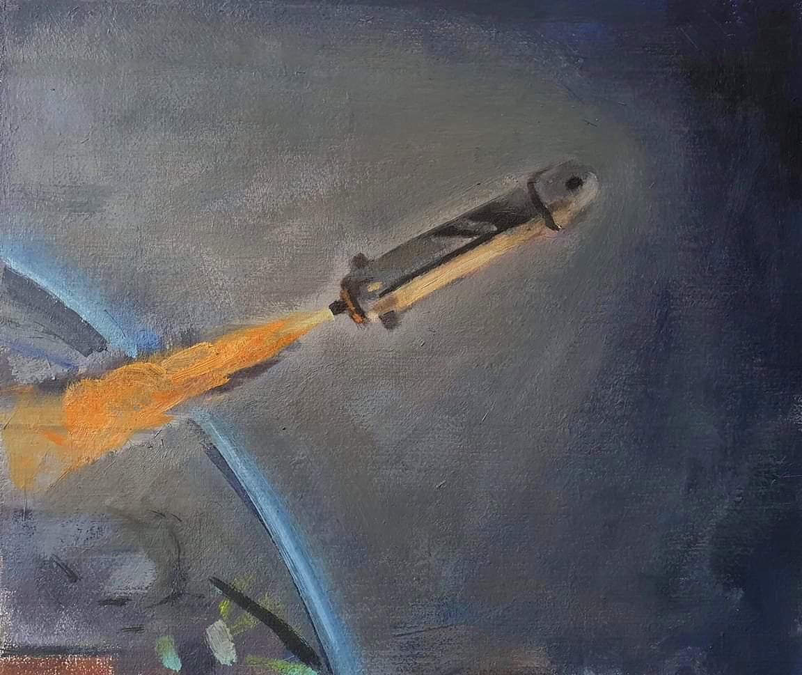 timur_celik's tweet photo. 'rich man flees into space'
34x30 cm , oil on canvas , 2021 #timurcelik https://t.co/UGI2YwVfIk
