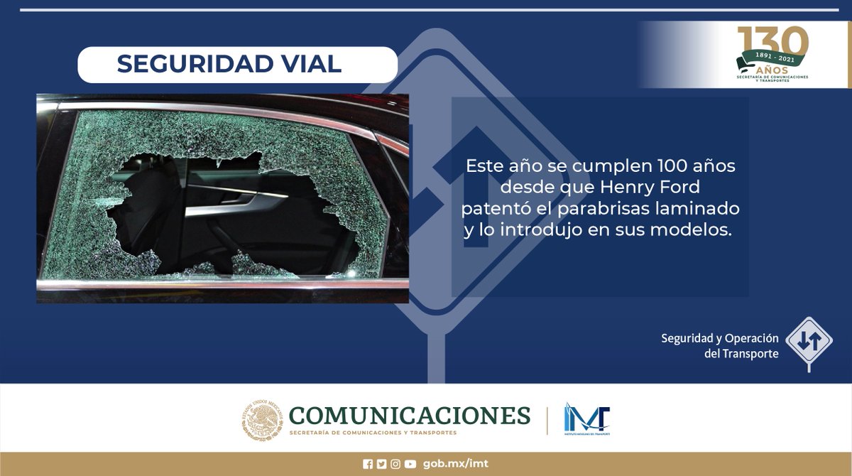 IMT_mx's tweet photo. #SeguridadVial 🚦| El parabrisas laminado se considera  el elemento de #seguridad, que más vidas ha salvado junto con el cinturón de seguridad.

Cápsula informativa de la Coordinación de Seguridad y Operación del Transporte.
Con información de 👉 https://t.co/bK59PQ44qp https://t.co/n7UqnD69jM