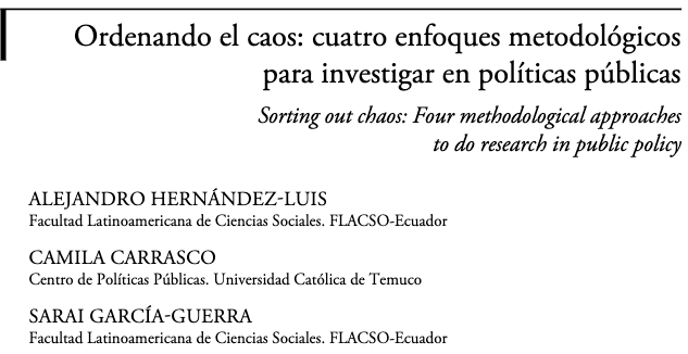 Un aporte desde América Latina a la investigación sobre  políticas públicas. Escrito a 6 manos junto a @cami_carrascoh y Sarai García-Guerra en @RevistaCCPPes.

➡️recyt.fecyt.es/index.php/recp…