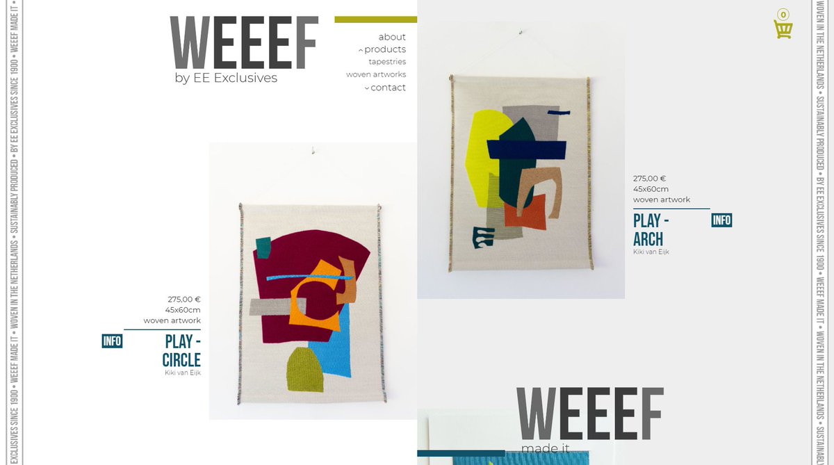 DotShopDomain's tweet photo. Based in the Netherlands, https://t.co/jAbuAnnFqq is an online art gallery, focusing on high-quality woven art and design. Thank you for choosing .shop! #dotSHOPwebsite https://t.co/OyxWizXo2z