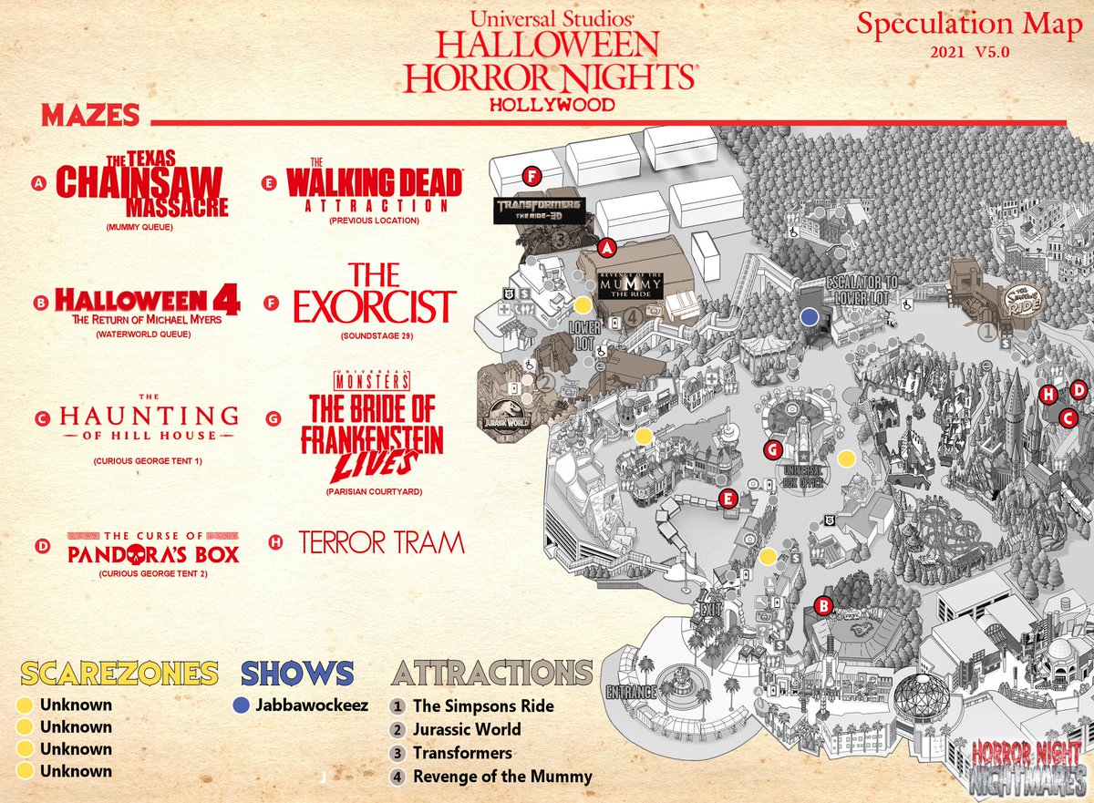 HNNightmares's tweet photo. Happy SURPRISE #HHN Spec Map Day! Just a couple changes for you this time. 🎃 https://t.co/nEC6qo13BU