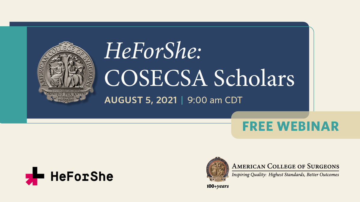 Join us August 5 at 9 am CST for a free webinar with <a href="/cosecsa/">COSECSA</a> where we will discuss our joint scholarship program to support women in surgical residency and encourage other women in medicine to consider surgery as a profession.

Register today: facs.org/international/…