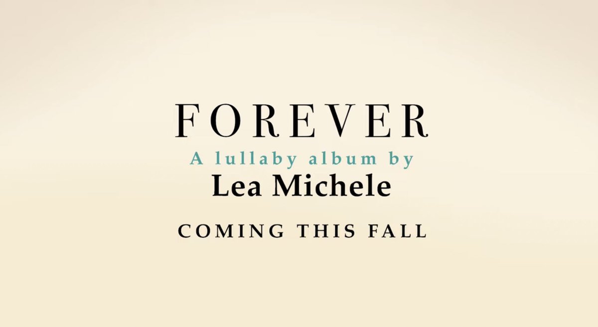 “Forever: A Lubally Album by Lea Michele”. Coming this Fall!