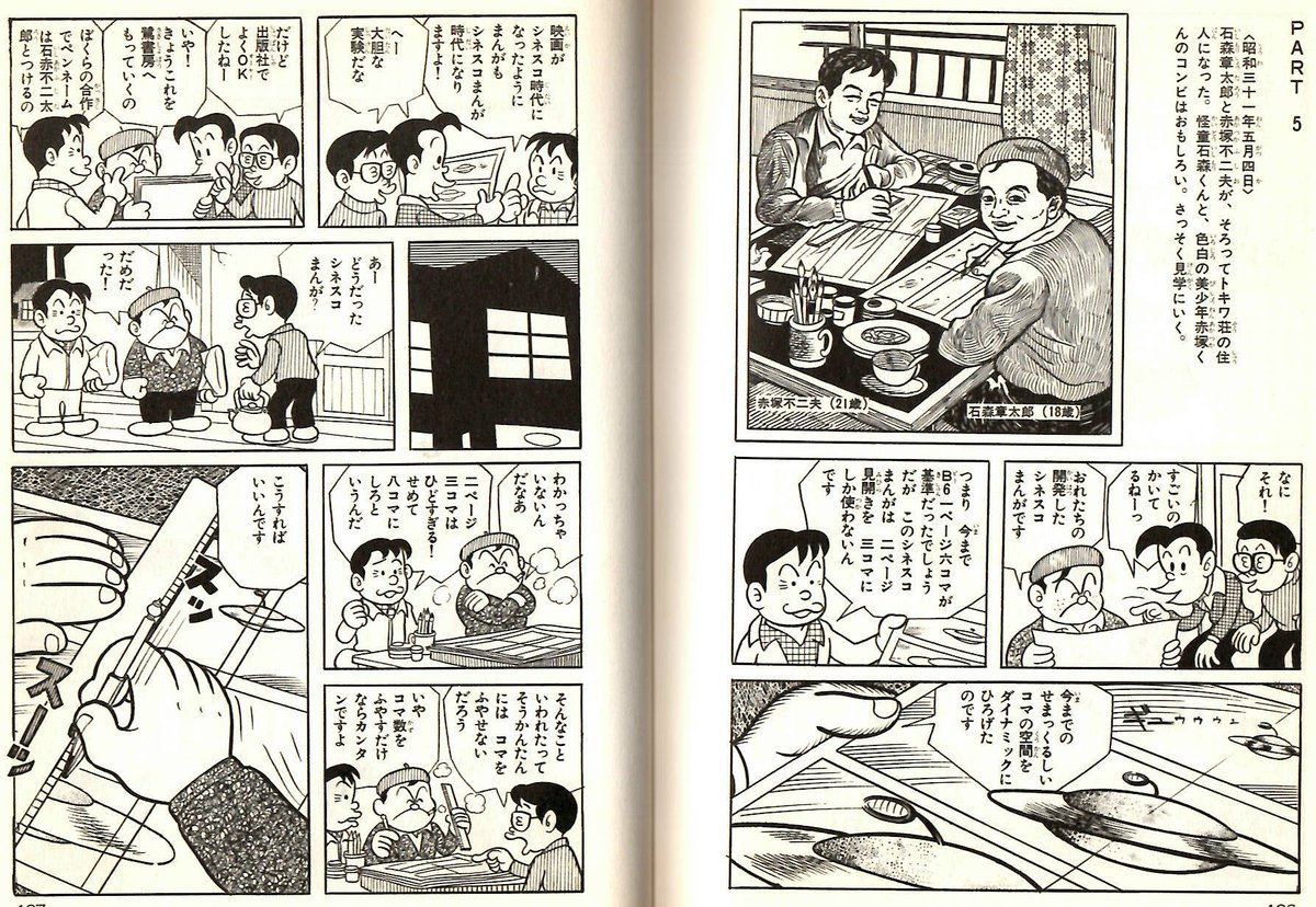 藤子不二雄「トキワ荘物語」から石森・赤塚両氏によるシネスコまんがの