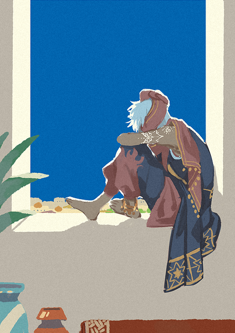 「arabian clothes sitting」 illustration images(Latest)