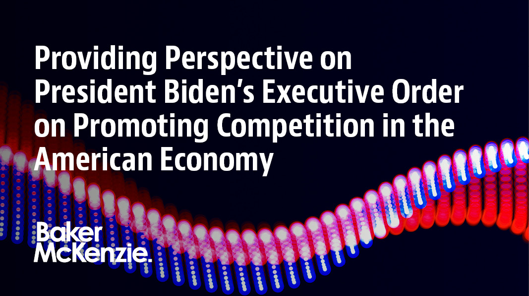 bakermckenzie's tweet photo. Our lawyers explore the impact on employers of the severe limitations on post-employment #noncompete restrictions outlined in US President Biden's Executive Order on Competition in this video chat. #bidenadministration #employmentlaw #tradesecrets 
https://t.co/gSl83YoZZc https://t.co/zAIkdlvG8l