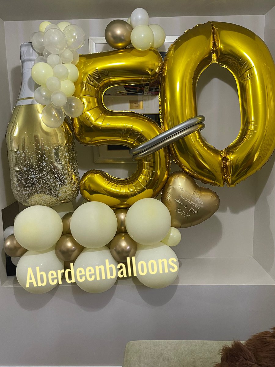 abdn_balloons's tweet photo. 💫 happy 50years married💍 to a special couple 💫

Loved surprising them with the huge golden theme display to celebrate 

5 decades of marriage that speaks for itself…..

Love from Aberdeen balloons 🎈 https://t.co/VKvo3POnwT