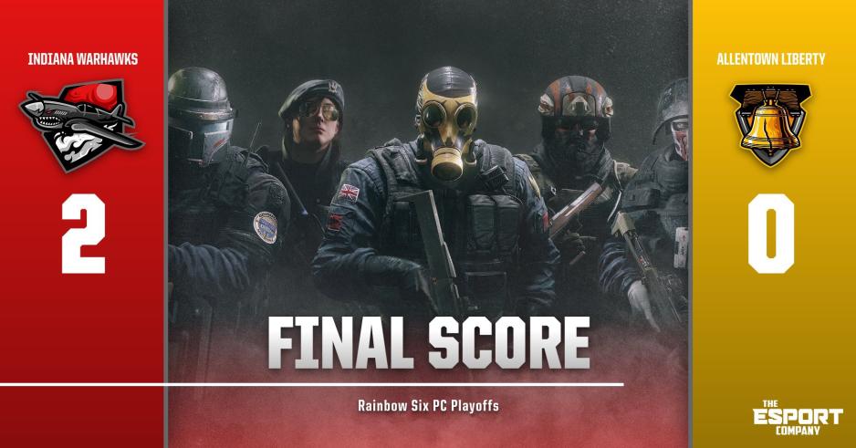 IndianaWarhawk's tweet photo. Ez wins for our #RainbowSixPC Playoffs! GGWP @AllentownLibert  💥
#TECLeagues #esports #Warhawks #R6S https://t.co/OKG0eDU64A