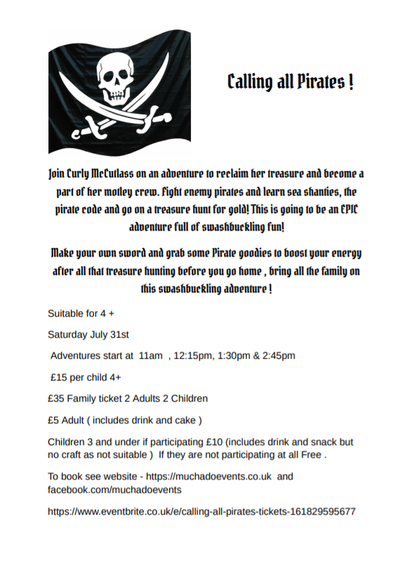 eventbrite.co.uk/e/calling-all-…  Calling all #Pirates  event July 31st #Maidstone #Kent
