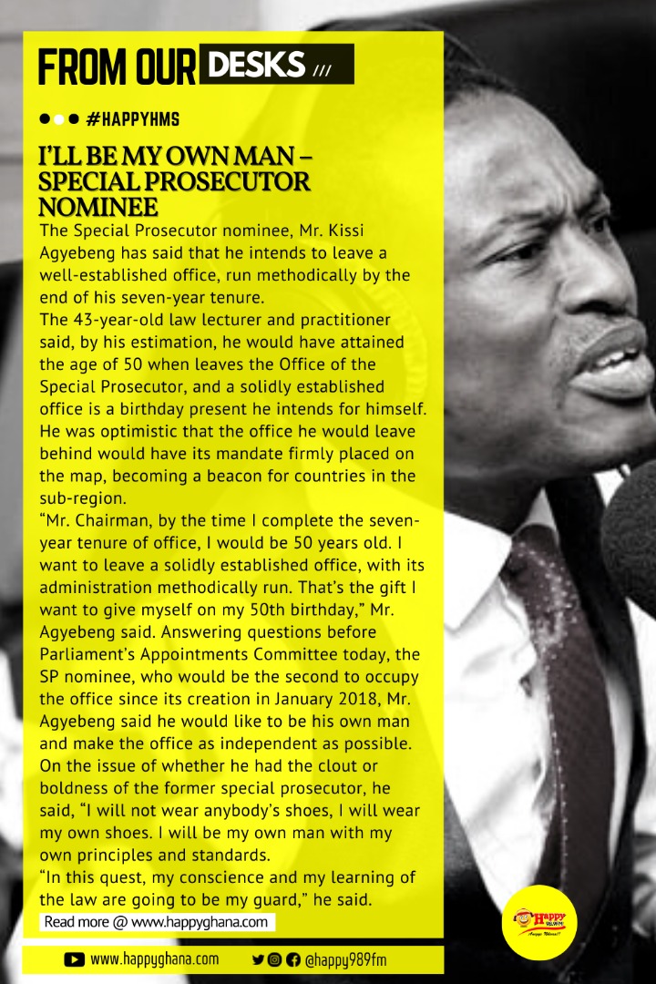 I'll be my own man - Special 

#HappyHMS
#HappyGhana