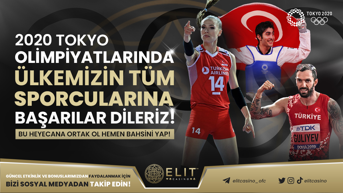 Olimpiyat heyecanı Elit Casino'da✨

🇹🇷108 milli sporcumuz ile katıldığımız #Tokyo2020 Olimpiyatları heyecanını kesintisiz yaşamak için,

Elit Casino'ya gelin heylink.me/elitcasino/
#OlimpiyatOyunları