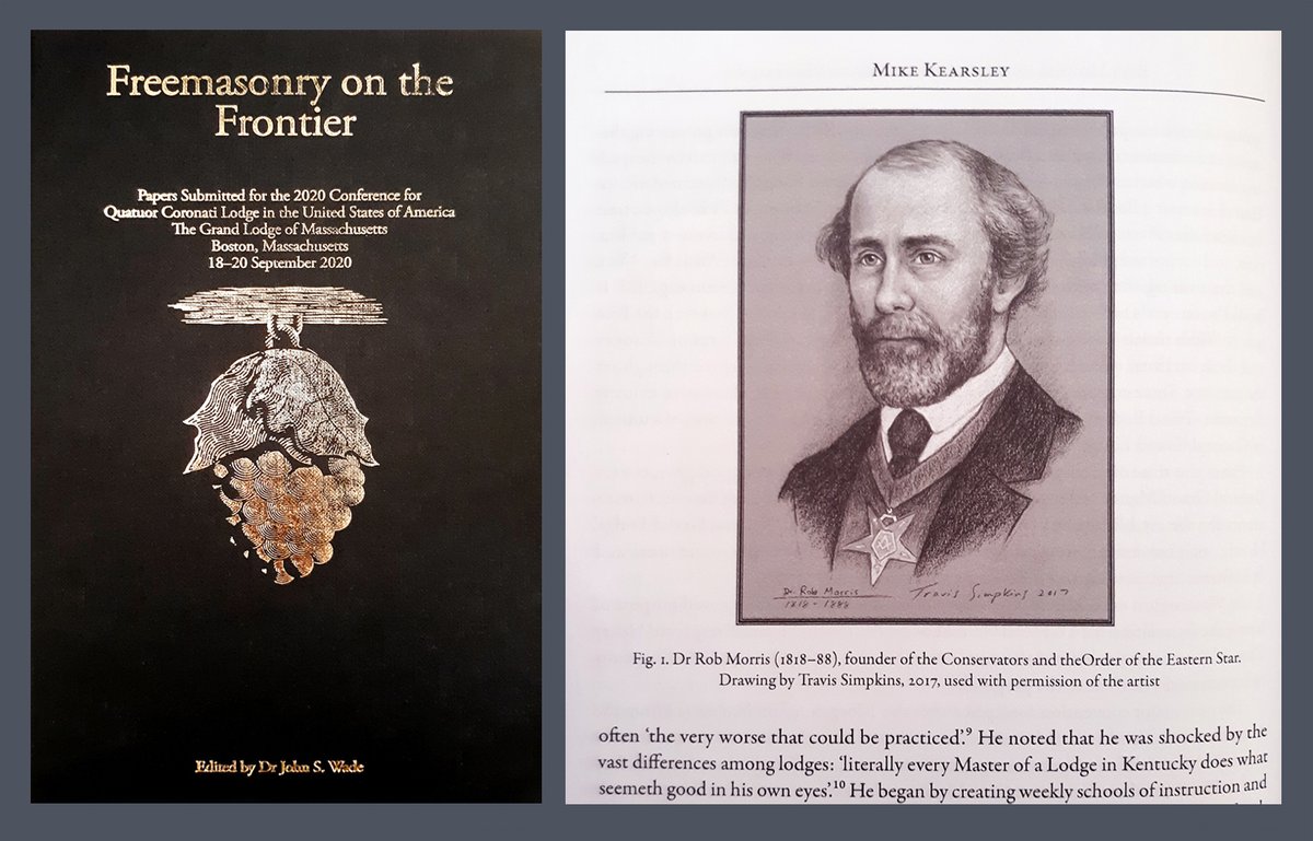TravisSimpkins7's tweet photo. Thanks to Quatuor Coronati Lodge for including my portrait of Dr. Rob Morris in the new book “Freemasonry on the Frontier."
#FreemasonryOnTheFrontier #QuatuorCoronati #QCCC #RobMorris #OrderOfTheEasternStar #OES #Freemasons #Freemasonry #Ritual #Initiation #Masonic #books #art https://t.co/FJQksPYLnd