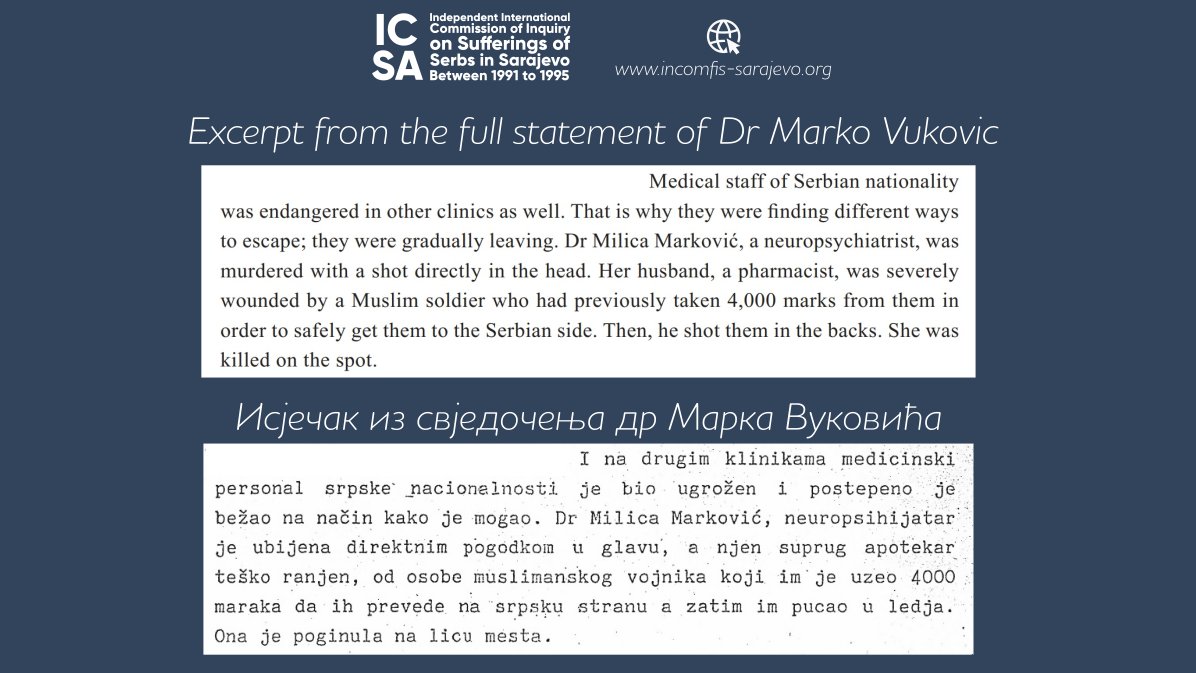 INCOMFIS_SA's tweet photo. The #destruction of the #elite of one people is mainly aimed at the destruction of the whole group. At least 400 #Serb #doctors and #medical staff were fired, detained, #tortured, #killed and #expelled in #Sarajevo.
https://t.co/dOBeBX1WDF ⤵️ #RT https://t.co/tviEyGJZqc