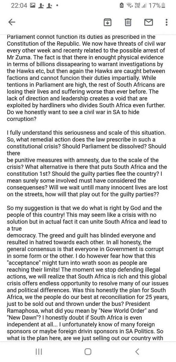 DGaybba's tweet photo. The below email to Gov makes me both angry and sad... This and the fact that he lies to the nation and world about insurrection! Now we sit with #PhoenixMassacre brewing and mass division๐๐ปโ๐ป๐ฟ๐ฆ
#IndependentSA #RamaphosaMustResign
#WMCmafiaMustFall https://t.co/iKFgqnrj8u