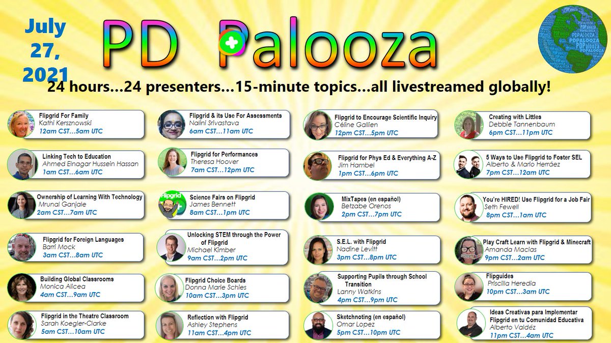 MrunalGanjale's tweet photo. #PDPalooza join us tomorrow
livestreamed 24-hour event 24 presenters &amp; I'm presenter
#FlipgridForAll
Join me LIVE at 12.30 PM IST
U all have 1 surprise for a chance to win a @Flipgrid Swag Pack! 
Set your ⏰now! https://t.co/gLJq41lAwA
@annkozma723 https://t.co/8CWNcrlcBq