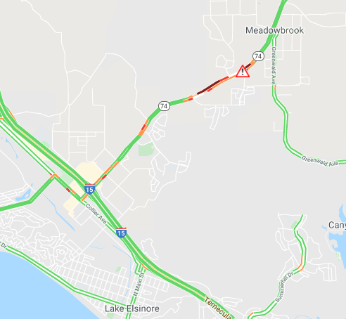 HelpfulVoice's tweet photo. A Fatality crash investigation is causing delays on #OrtegaHwy east of #LakeElsinore as you approach Wasson Cyn Rd.  Use an alternate route! #SoCalTraffic https://t.co/P1GTwMTnd4