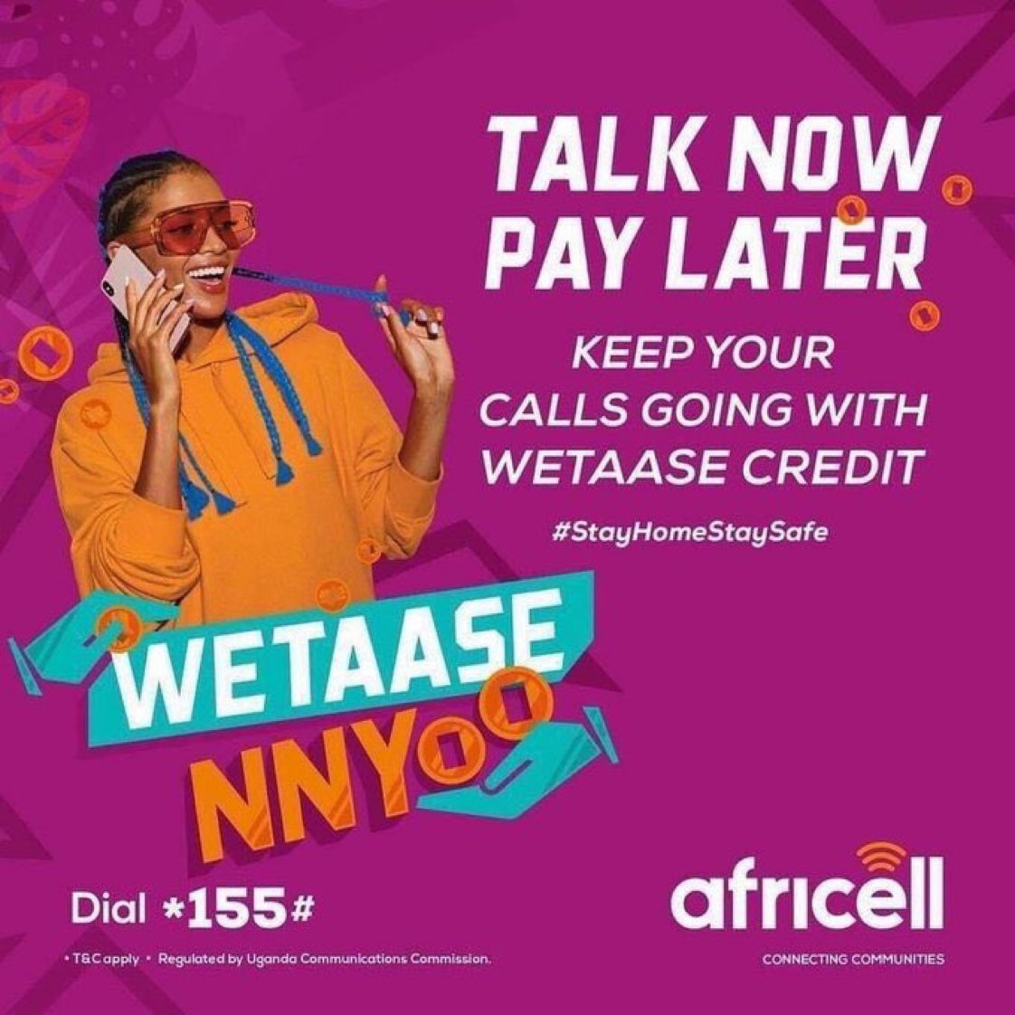 Are you home stranded with no airtime? Weetase Credit is here to keep your calls going. Dial *155# to Talk now and pay later. #AfricellServices