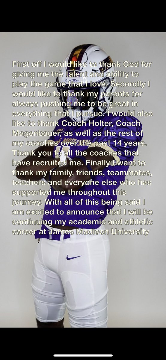 COMMITTED!!!! #DAWGPOUND22 @JMUCurtCignetti <a href="/Coach_BHaines/">Bryant Haines</a> <a href="/CoachShanahan_/">Mike Shanahan</a> <a href="/CoachBirkett/">Matthew Birkett</a> <a href="/EddieWhitley37/">Eddie Whitley</a> <a href="/Coach_JMill/">John Miller</a> <a href="/mhalloliver/">Marcus Hall-Oliver</a> <a href="/JMUFootball/">JMU Football</a> <a href="/CoachHolter0623/">Don Holter</a> <a href="/CoachP_eterson/">Coach P 🍎🏈📚🎓CoachesHelpingCoaches</a>