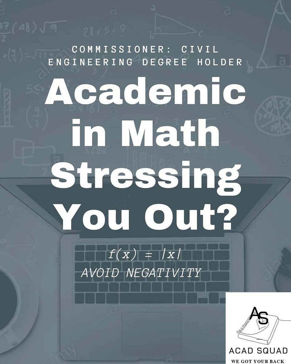 acad_squad's tweet photo. Academic in Math stressing you out? No worries! 🤍

Commissioner: Civil Engineering Degree Holder

#acadsquadgotyourback 
#academicsupportservices https://t.co/tbQnC2HDzI