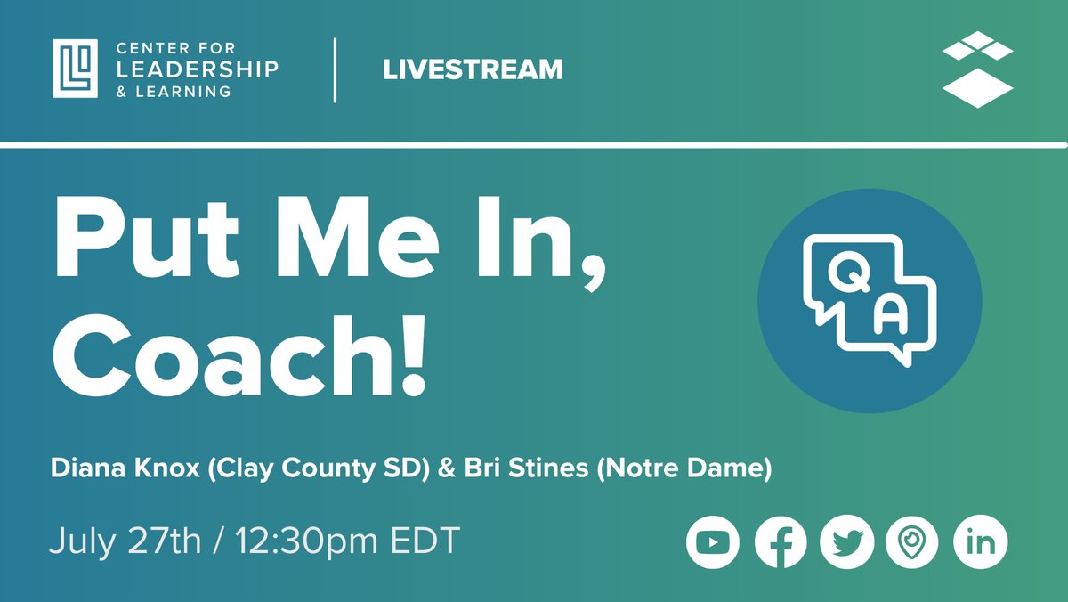 Discuss strategies for working with teachers in preparation for the upcoming school year.
Join our livestream TOMORROW JULY 27th 12:30 EDT with Diana Knox and Bri Stines. bit.ly/3kOzquN