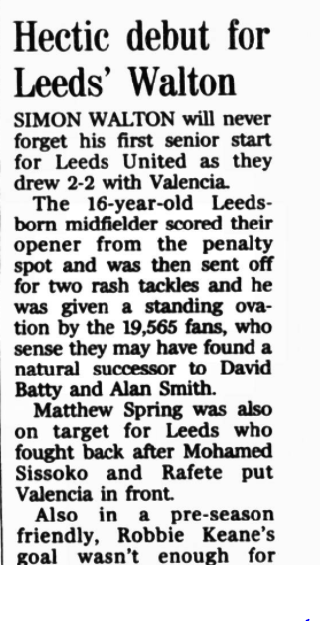 LUSCgriffinLUFC's tweet photo. By the time new look #lufc started pre-season in 2004, most of the heroes of European campaigns had either jumped ship or got themselves injured. In addition to the motley crew assembled by Kevin Blackwell was Leeds Youth &amp; by eck didn't we enjoy 16 year old Simon Walton's debut! https://t.co/nygYeB0x4D