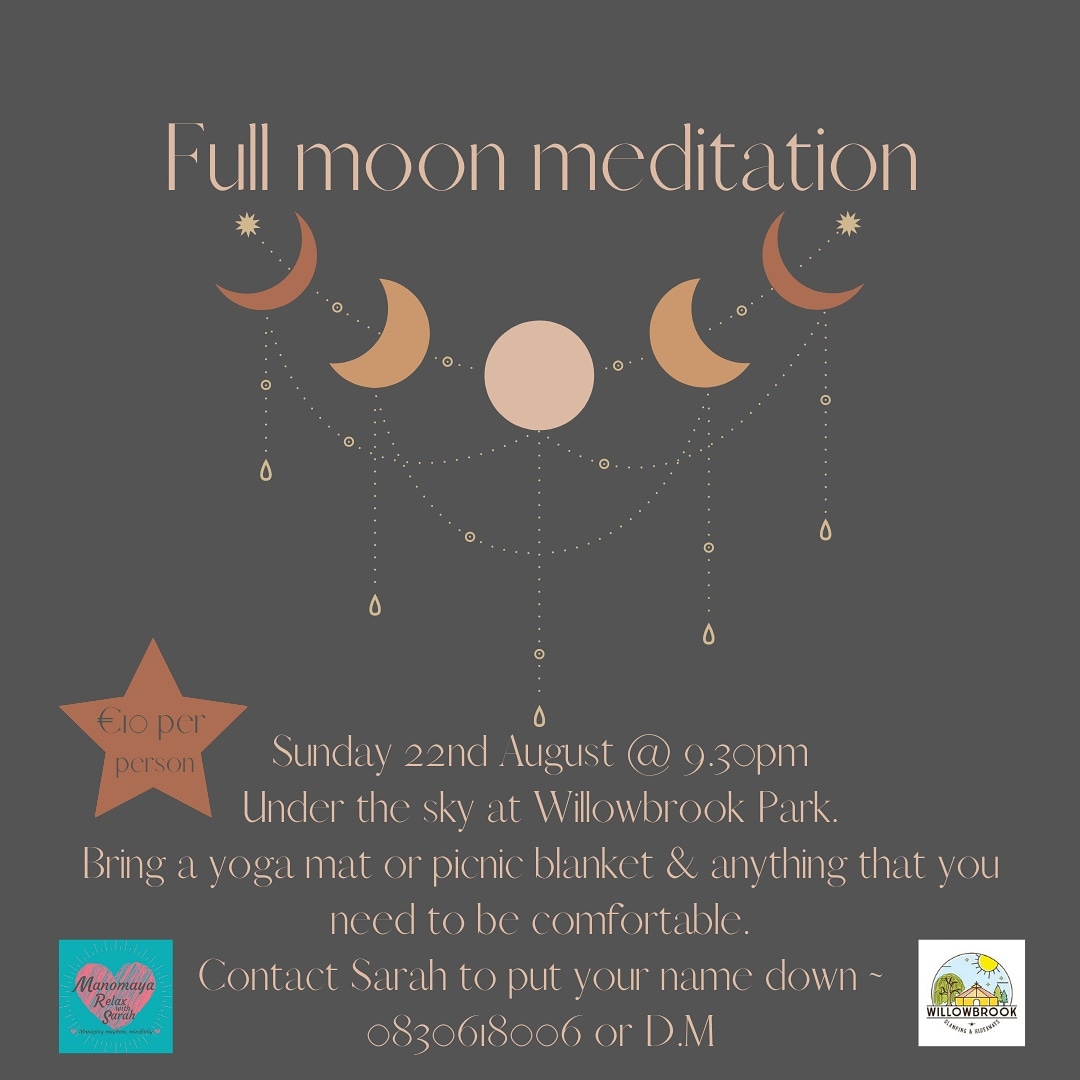 🌜🌚🌛The next full moon meditation will take place on Sunday the 22nd August at @GlampRoscommon - get in touch to join us. 🌜🌚🌛💜

#fullmoonyoga #fullmoon #fullmoonmeditation #meditate #meditation #naturemagic #naturemeditation #bythelightofthemoon #feedyoursoul #relax