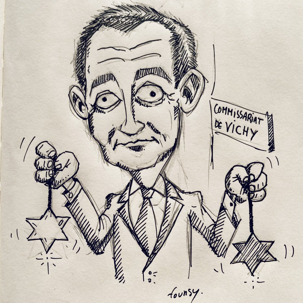founsy's tweet photo. Nouveauté au commissariat de Vichy... Une signalétique conçu par Mr Darmanin : une étoile orange pour les gens différents, et une étoile bleu pour les gens normaux. https://t.co/yE6MHsOP02