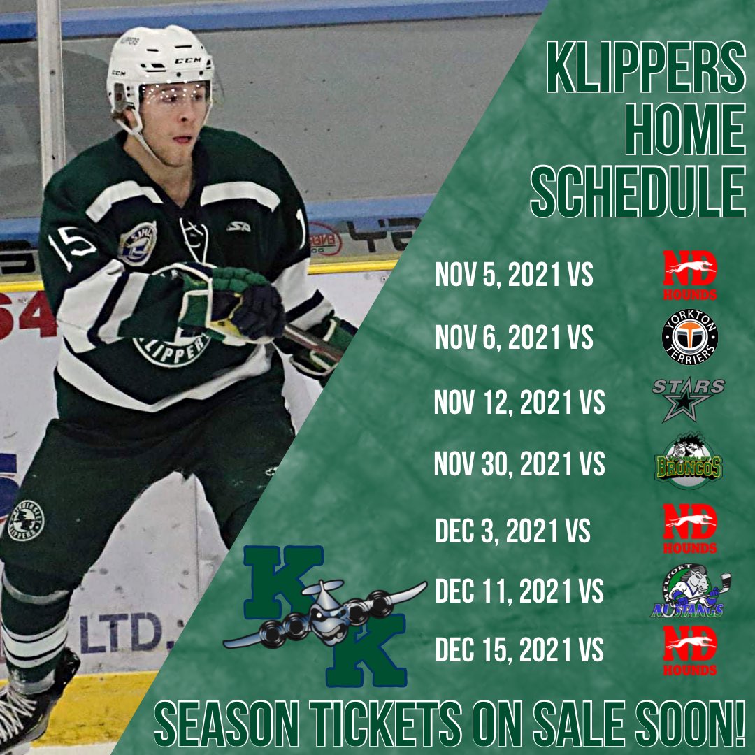 KlippersHockey's tweet photo. Mark your calendar’s Klippers fans! September is just around the corner and so to is Klippers regular season hockey, starting with the home opener on September 25th vs the North Stars! Klippers season tickets will be on sale soon so keep your eyes pealed over the coming days. https://t.co/UIsKeI70dV