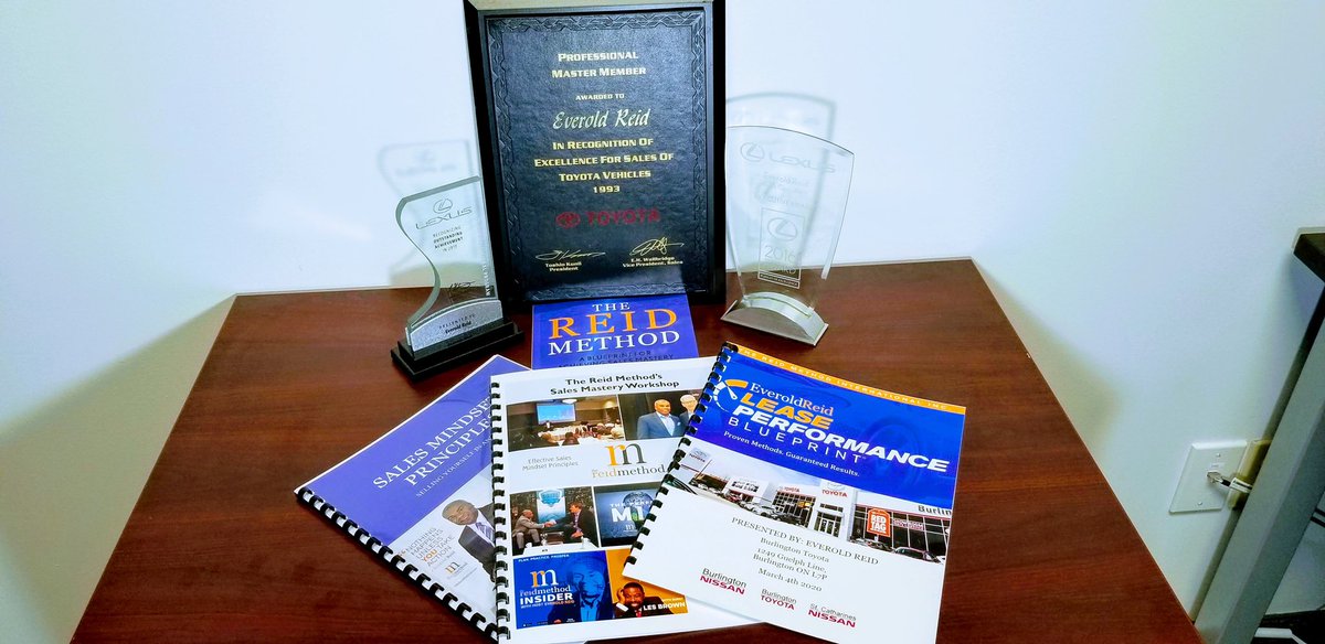 TheReidMethod's tweet image. All of my achievements in one photo 💪🏾I am so proud of my career in the automotive industry and so thankful for the recognition I have received over the years 😊I am also incredibly proud to have written #TheReidMethod and created the #LeasePerformanceBlueprint 🙌🏾