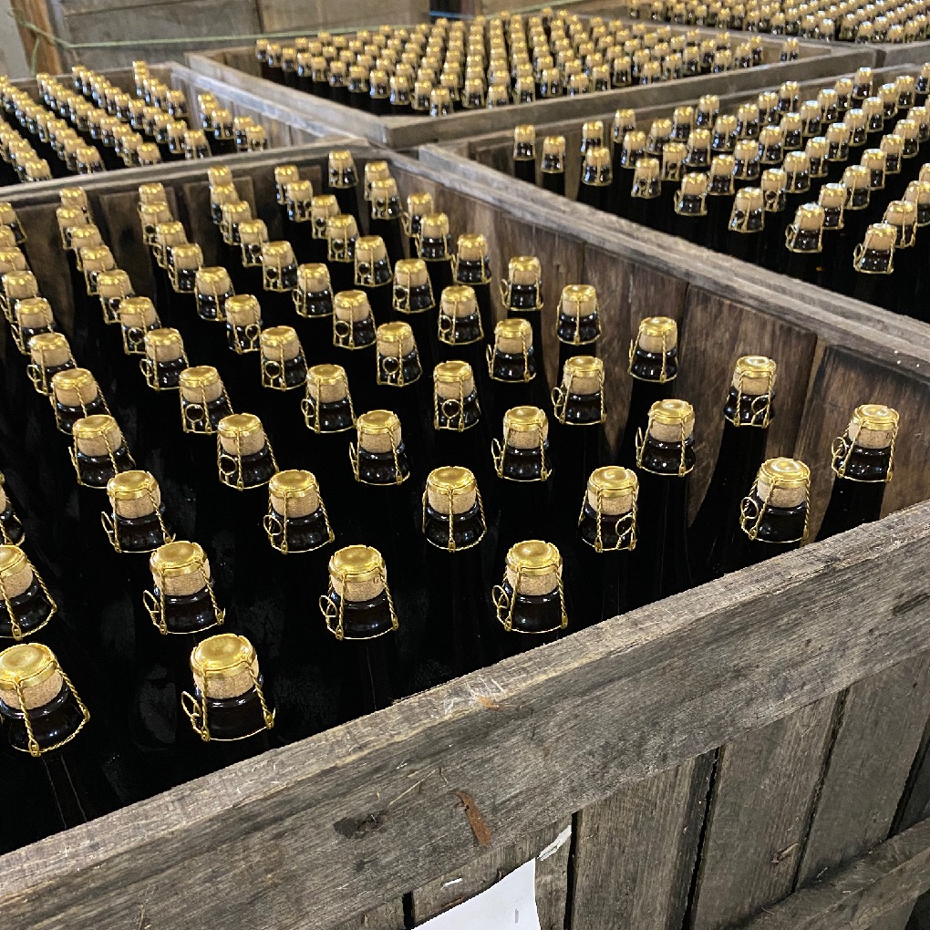 Ages ago we figured out how to use the apple-harvesting bins for bottled cider, still love how they look… Order your bottle now at farnumhillciders.com/shop. #Cider #ciderdrinker #ciderlover