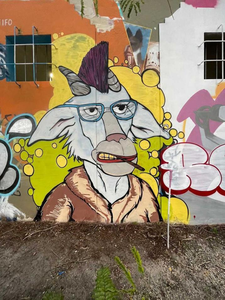goatlodge's tweet photo. 🚨 GOAT NEWS 🚨 GOATs are starting to go up on walls in cities all around the world! So we've got our genesis wall up in Cartagena, Colombia 🇨🇴, and our newest goat up in Wynwood, Miami, Florida, USA 🇺🇸!

(1/4) https://t.co/M9Dr0YY7cy