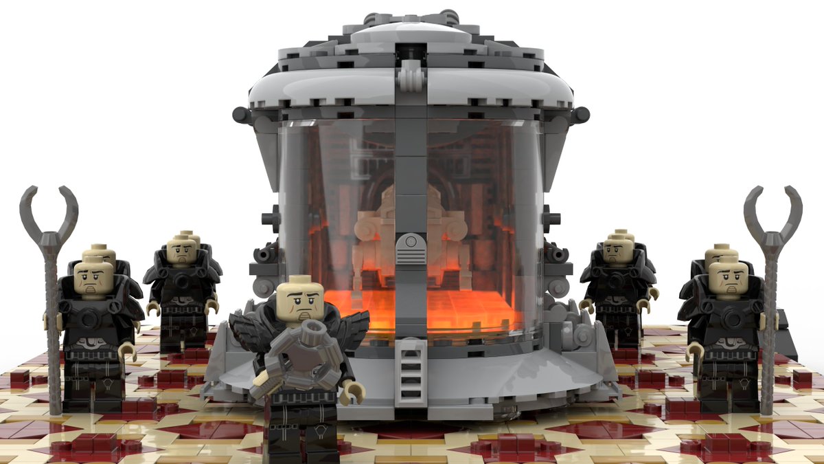 o_moc's tweet image. In the #DUNE novels there is only one way to cross interplanetary space, you need a #spacingguild #navigator to fold space.
This 1,705 part #LEGO #MOC shows a navigator being led to his #heighliner by various Guildsmen.
More images on @bricklink:
bricklink.com/v3/studio/desi…
#Dune2021