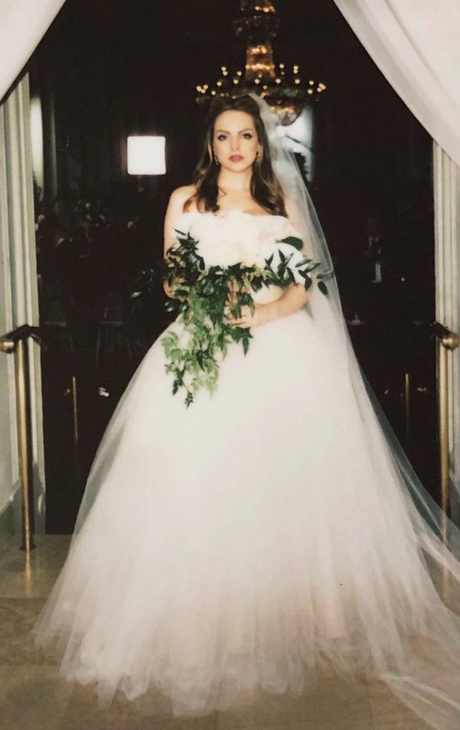 Happy birthday to the loml. her on the wedding day  love you elizabeth gillies <333 