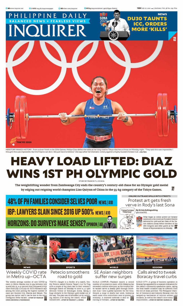 theninaellaine's tweet photo. This says a lot. A newspaper’s headline speaks a thousand truths. 🇵🇭 https://t.co/jtOosVSUWe