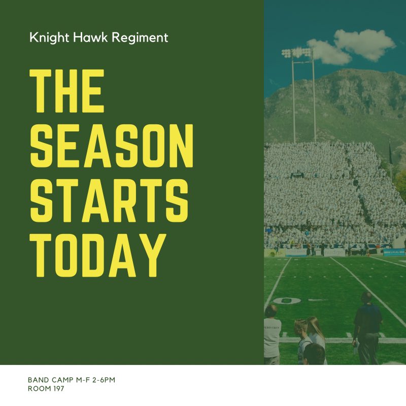 It’s finally here!!! Band camp starts this afternoon. Make sure you have all you need (lots of water, hats, sunscreen, athletic clothing, supportive shoes, and masks). Can’t wait to see old faces and meet new ones! #bandisback