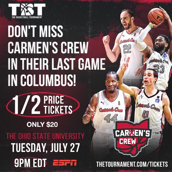 ACraft4's tweet image. OSU fans! We need you back at Covelli Tuesday night for @thetournament. Tickets are half off — let’s pack the house and get a win!